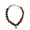 Bracelet - A BIJOUX - Brazilian Amethyst - 8 Mm Wood Beads - Length 19-20 Cm - Made In France