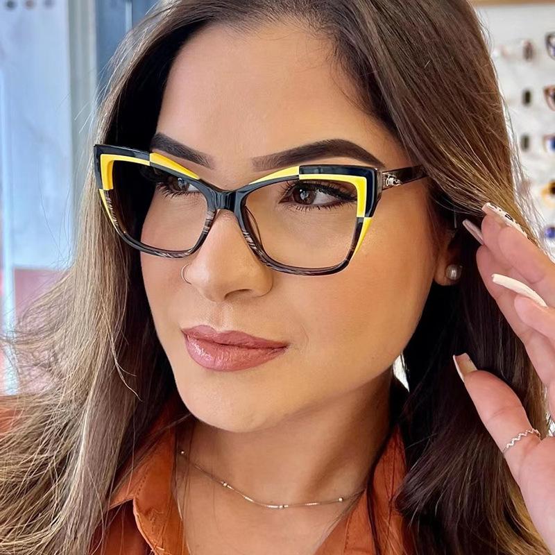 Модные Фотохромные Очки для Чтения Cat Eye из TR90 для Женщин с Защитой от Синего Света Очки по Рецепту при Гиперметропии Рамочка в Цвет