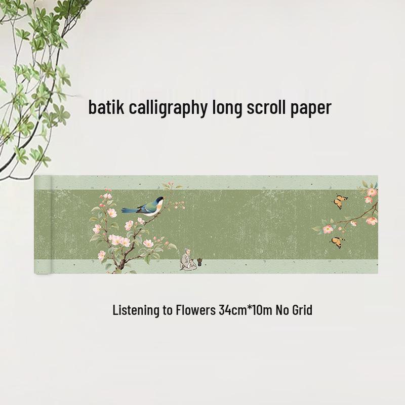 Блинообразная утолщенная длинная прокрутка в стиле дзен, полуразмерная бумага сюань для практики каллиграфии и экзамена