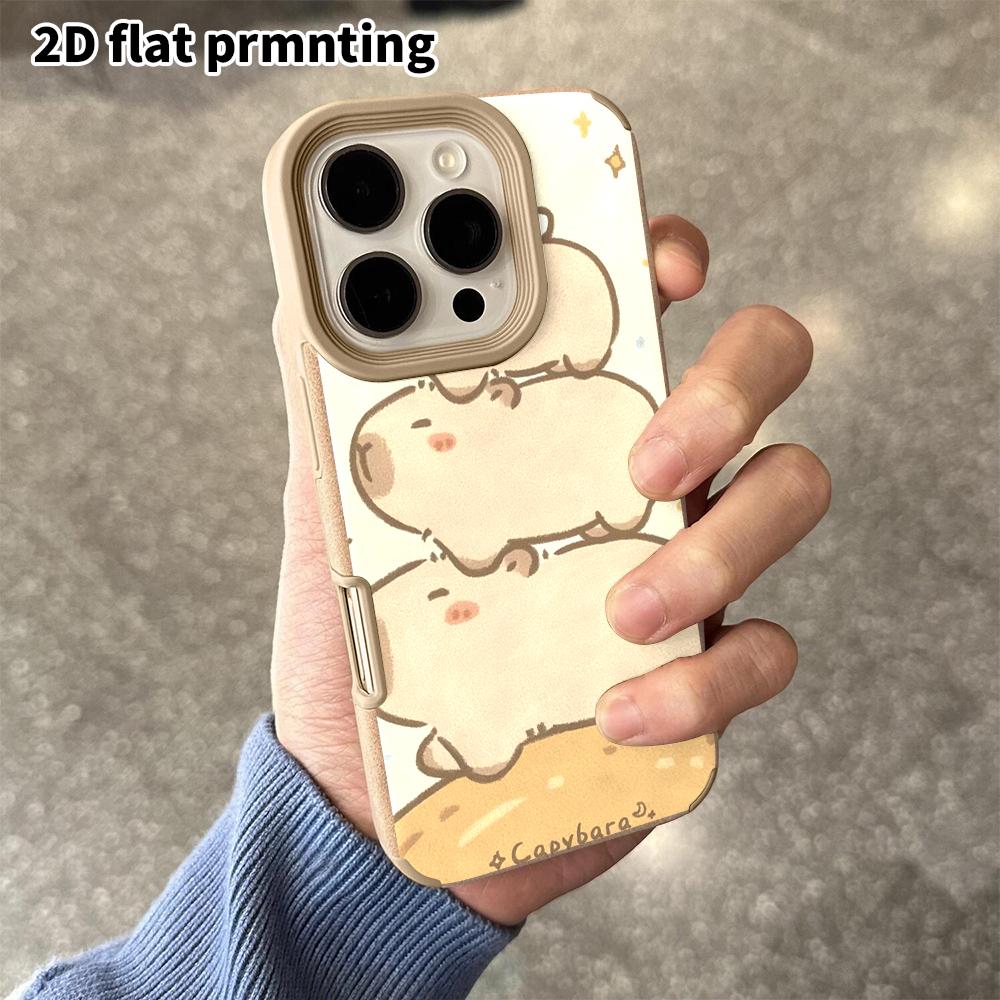 Phone Case: 2D flat lambskin suitable for iPhone 18 17 16 15 14 13 Pro film protective case, planet capybara, Christmas and Halloween gifts