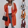 Women's Solid Color Knitted Long-Sleeved Temperament Fashion Sweater Cardigan Coat