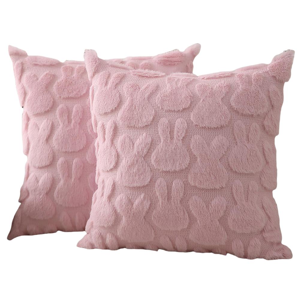 Easter Rabbits Throw Pillow Cover 45x45cm Happy Easter Pillow Cover Bunny Soft Cushion Case Decorative Pillow Covers for Home