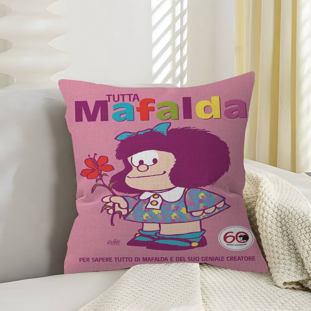 Cartoon M-Mafalda Maple Design Cushion Cover Happy Autumn Harvest decor Holiday Decorati Pillow Cover