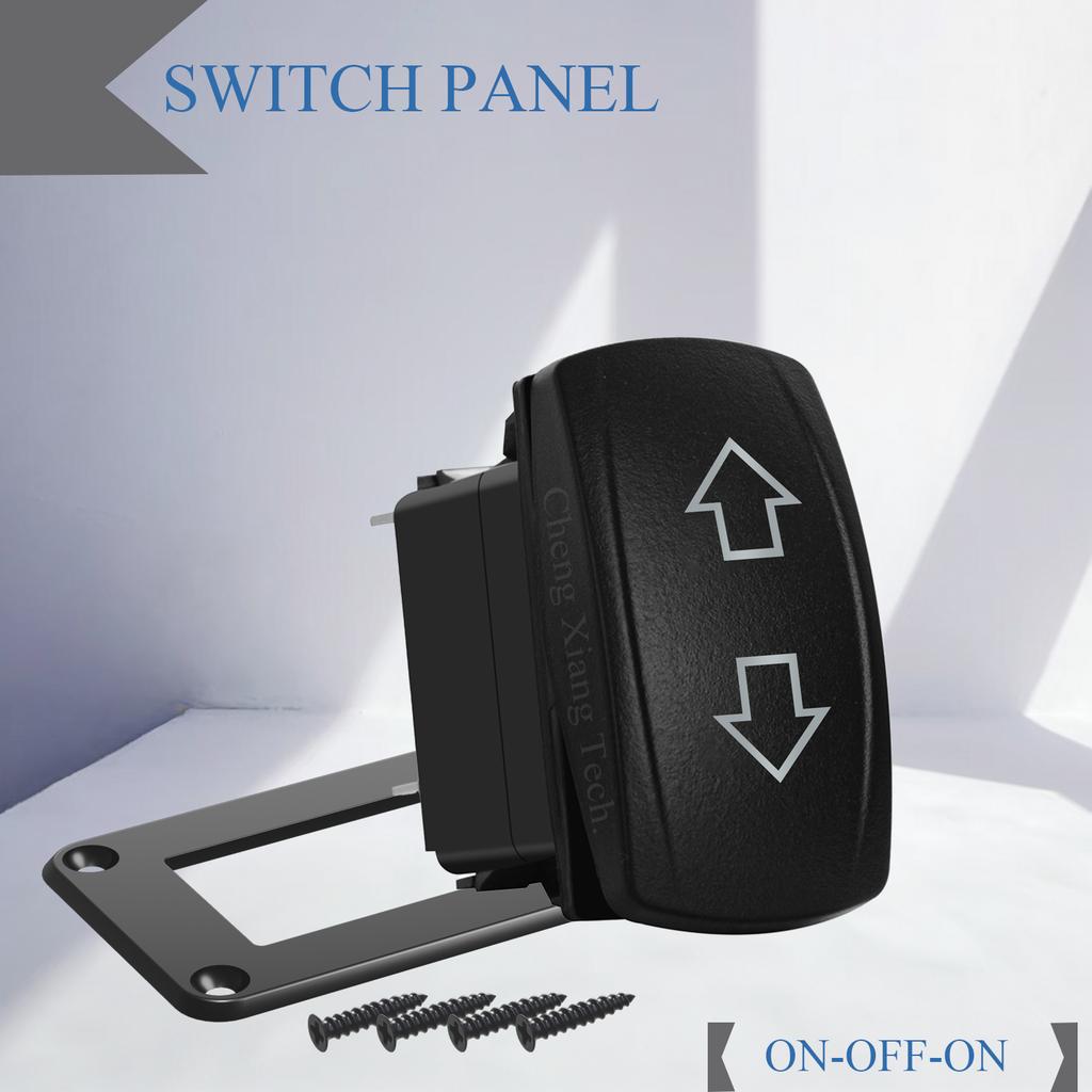 Waterproof 12V/24V 7-Pin DPDT Reverse Polarity Rocker Switch Blue LED Latching/Momentary On-Off-On for DC Linear Actuators Motor Pushbutton Switches
