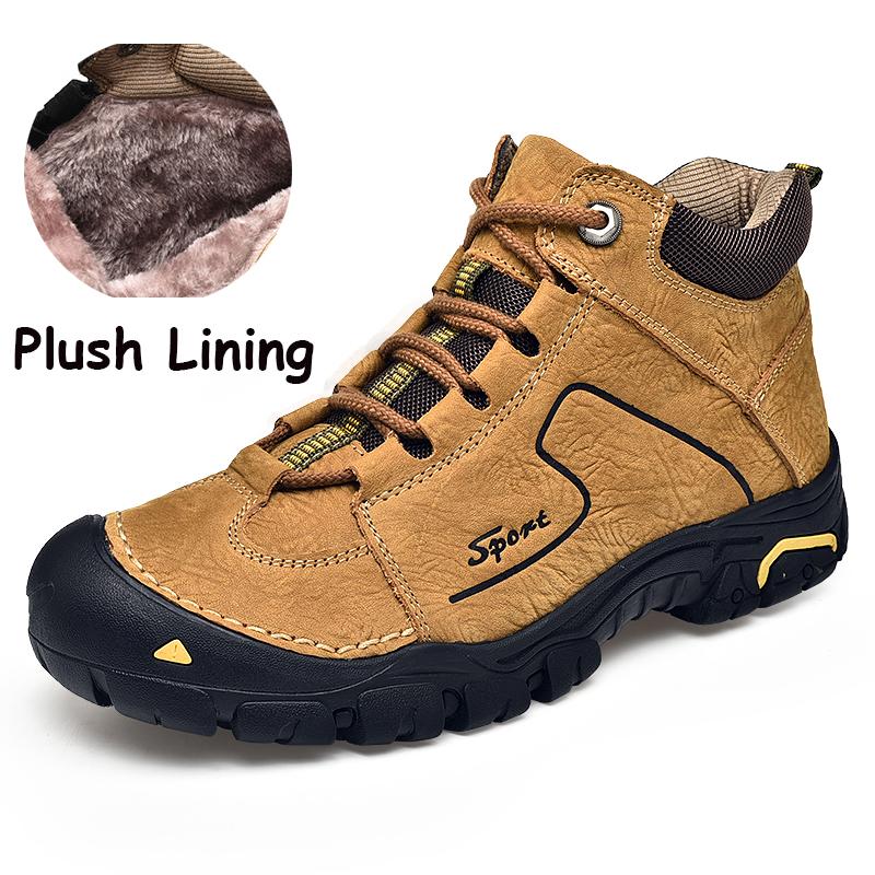 Men's Hiking Shoes Leather Outdoor Shoes Wear-resistant Men Trekking Walking Hunting Tactical Sneakers