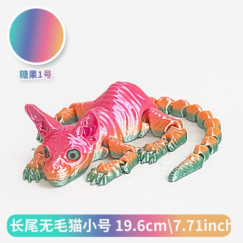 3D Printed Sphynx Cat Figurine Cute Hairless Cat Sculpture Modern Home Decoration Ornaments Creative Gifts For Cat Lovers Toy