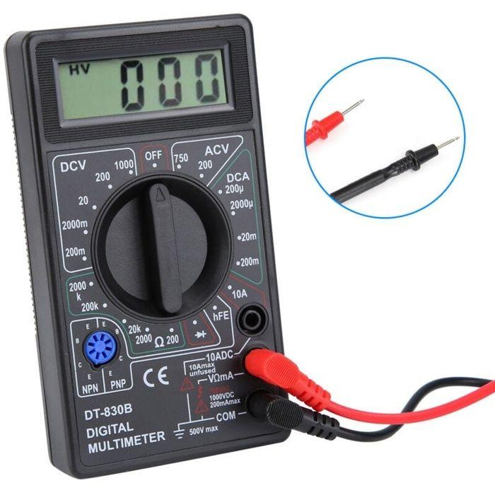 Multimètre numérique LCD Portable multifonctionnel DT-830B, ampèremètre Volt Ohm testeur voltmètre ohmmètre mètreDT-830B noir