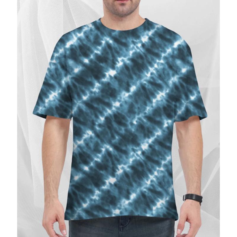 Full Sublimation Striped Camouflage Waves Pattern T-shirt For Men Funny Geometric Patterns Short Sleeve T Shirts Summer Casual