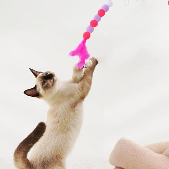 Игрушка-тизер для кошек, мини-мяч, снимающая скуку, интерактивная игрушка, плюшевые игрушки для котят, палочек