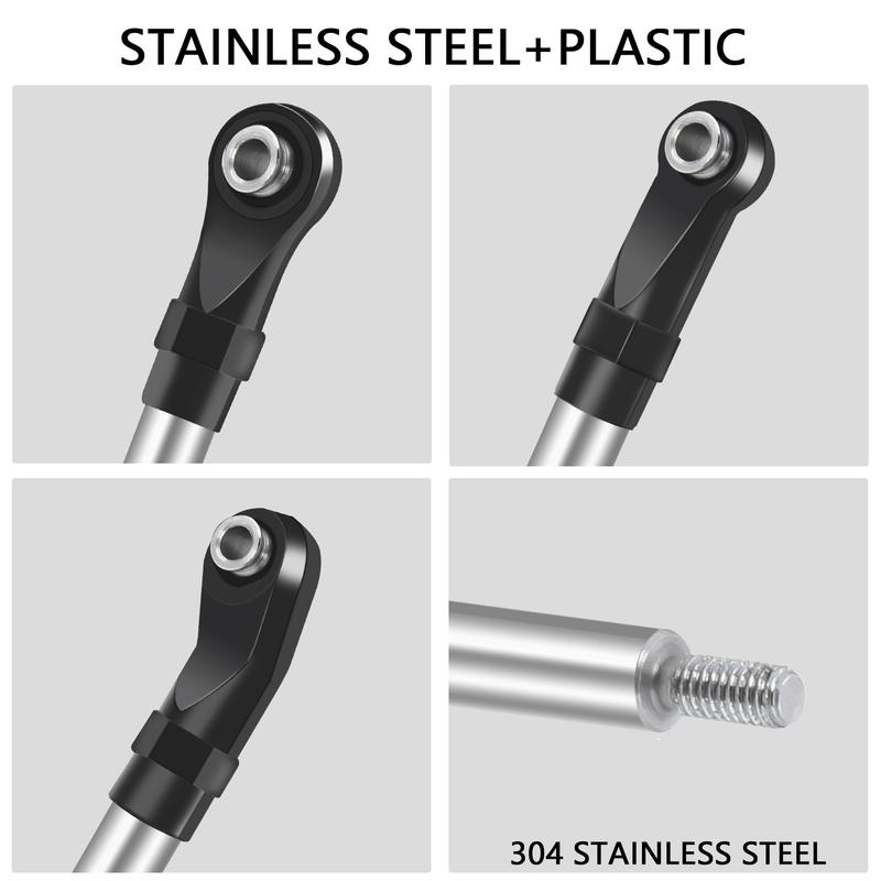 313mm/324mm Stainless Steel Link Set Linkage Chassis Steering Rod Kit For 1/10 RC Crawler Car Axial SCX10 SCX10 II 90046 Upgrade