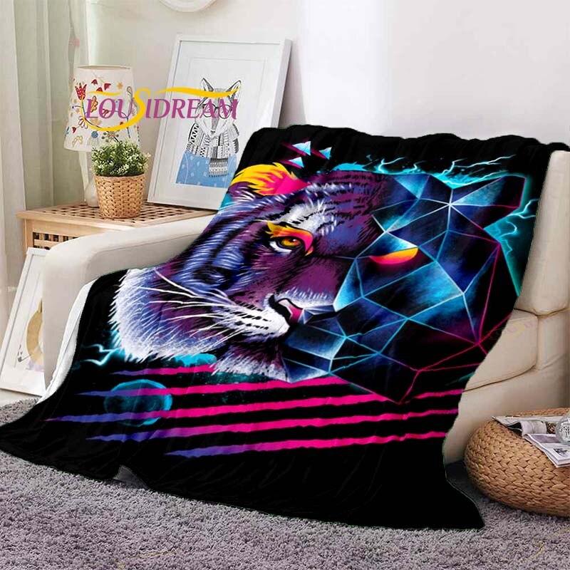 Blanket Tiger Printed 3d Flannel Blanket Bed Throw Soft Cartoon Printed Bedspread Bedspread Sofa Blanket