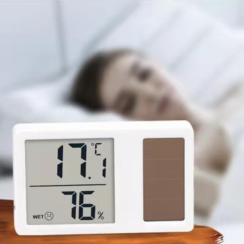 Термометр-гигрометр на солнечной батарее, настольный измеритель температуры и влажности для детской комнаты, офиса