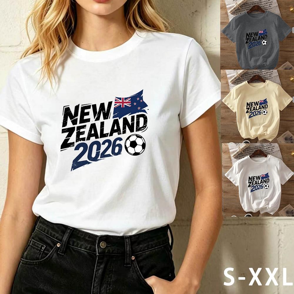 New Zealand 2026 Soccer Flag Print T-Shirt Women's Stylish Enthusiast Shirt