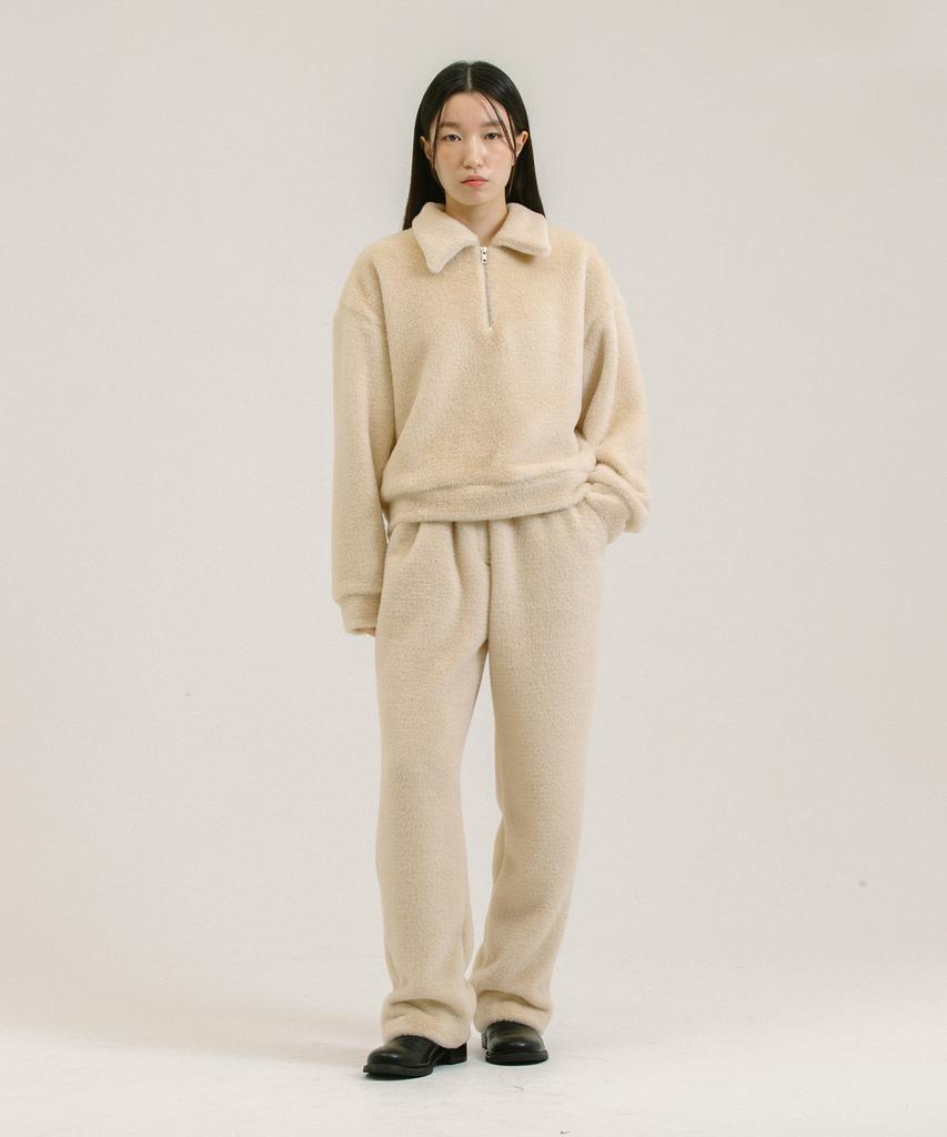 Брюки Nevel Everywear с меховой отделкой_Слоновая кость