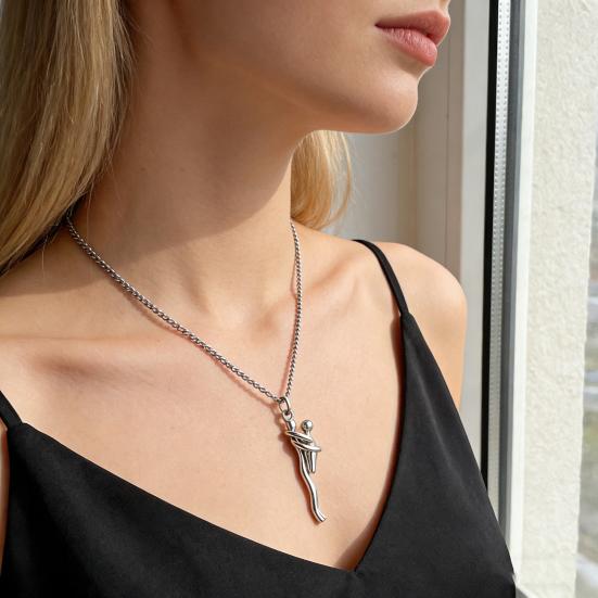 Подвеска-ожерелье «Семейные объятия», регулируемая длина цепочки, двухцветное серебристо-золотистое, эмоциональный дизайн, украшение «Мать и дитя»