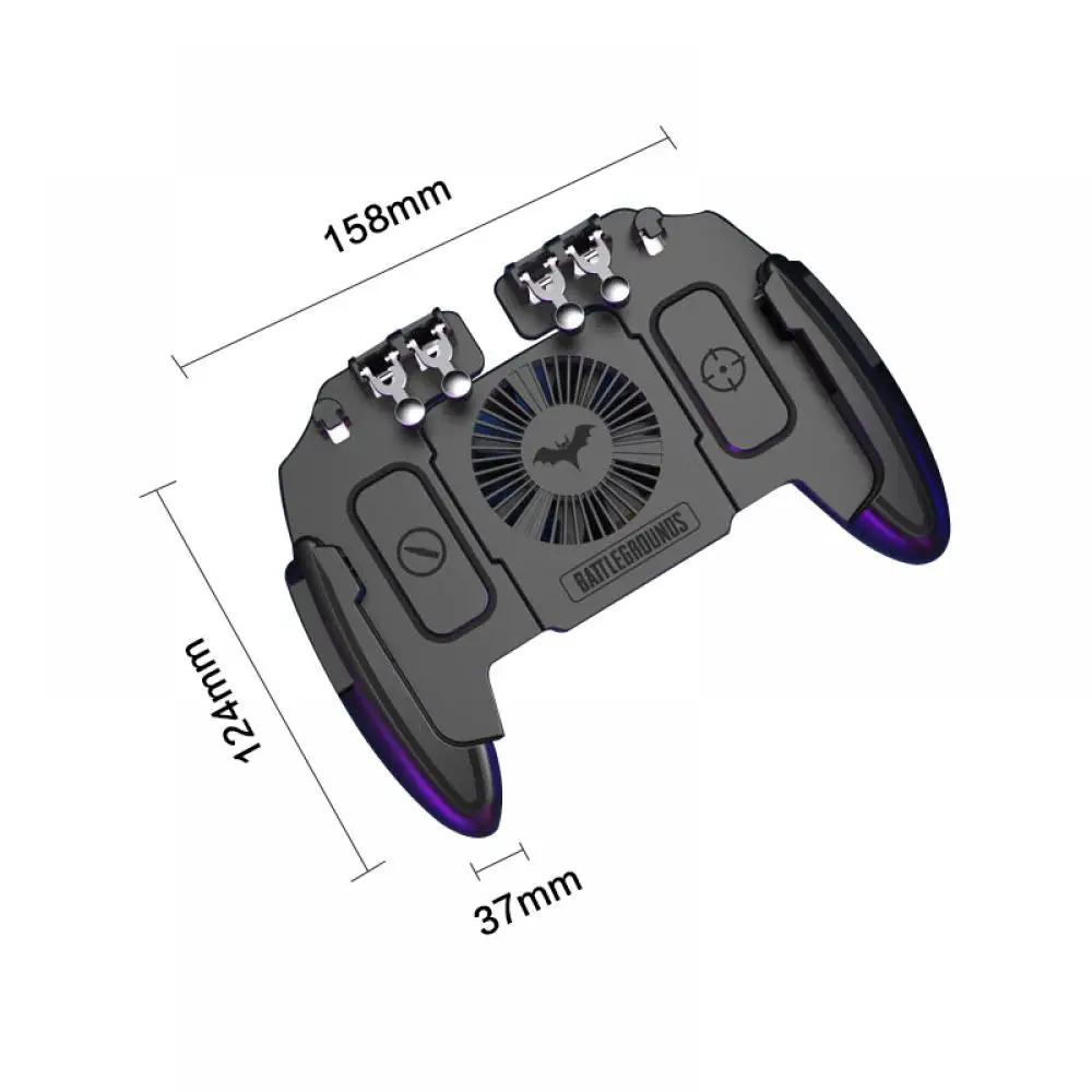 Six Finger M11 PUBG Game Controller Gamepad Trigger Shooting Gaming Button Cooling Fan Gamepad Joystick For IOS Android Phone