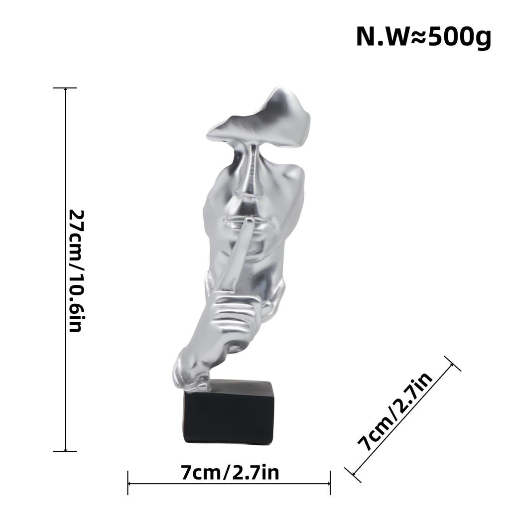 Европейская тишина - золотая фигура, абстрактная статуя, украшение из смолы для гостиной, офиса, рабочего стола, украшения, принадлежности