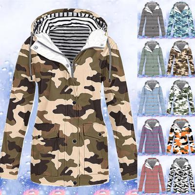 Женская однотонная полосатая дождевик на открытом воздухе плюс водонепроницаемый плащ с капюшоном ветрозащитный