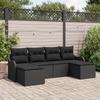 vidaXL 6-piece Garden Sofa Set with Cushions Black Poly Rattan, vidaXL 2-seater Garden Sofa with Storage and Cushions 3354482