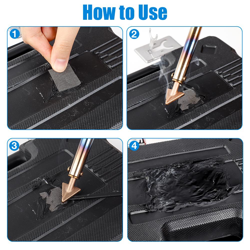 55/110 шт. Набор для сварки пластика, Сварочные прутки для пластика ABS PP PVC PE, Ремонтная сетка из нержавеющей стали 304, Инструмент для ремонта бампера автомобиля