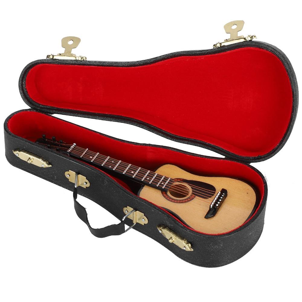 3pcs With Stand And Case Miniature Guitar Model Acoustic Guitar Ornament Desk Shelf Decoration
