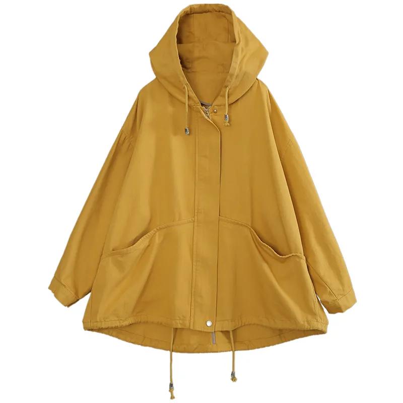 Women Length Windbreaker Women's Medium To Long Windbreaker, Oversized Irregular Loose Hooded Windproof Versatile Casual