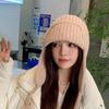 Windproof Women Knitted Hat Solid Color Wool Pullover Hat Sweet Ear Protective Hat  Ladies