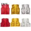 Comfortable Sleeveless Costume Shiny Sequin Vest for Kids Adults, Sparkling Disco Party Vest, Shimmering Gold Layering Piece Performance Halloween
