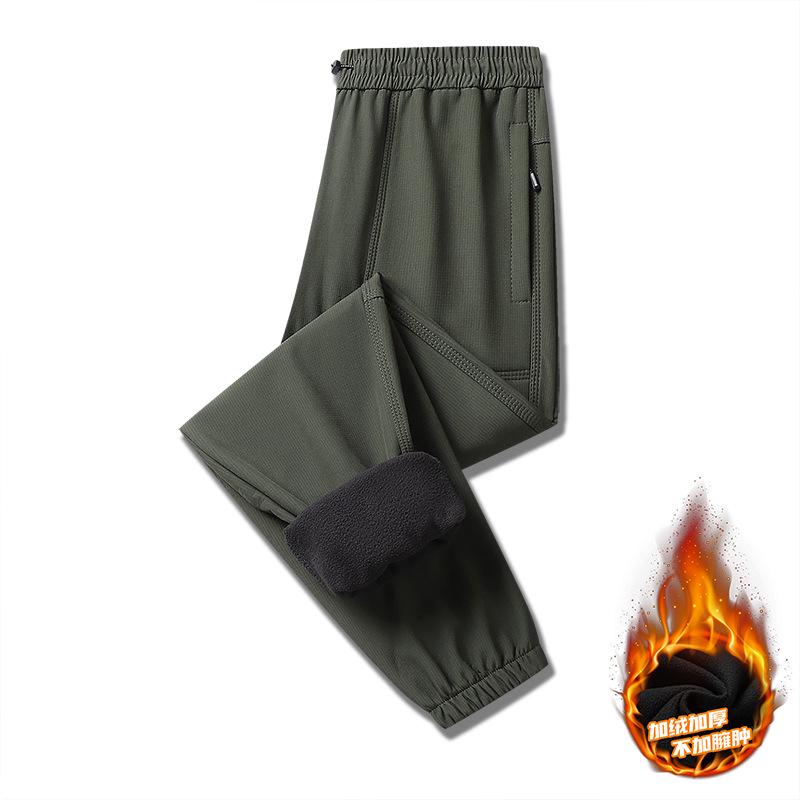 Осенне-зимние унисекс ветрозащитные софтшелл брюки для хайкинга с водонепроницаемой бархатной подкладкой, с возможностью нанесения логотипа