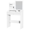 Vanity Desk with LED Light and Mirror, Makeup Table with 2 Drawers, Bedroom Dressing Table, Makeup Desk with Brightness Adjustable