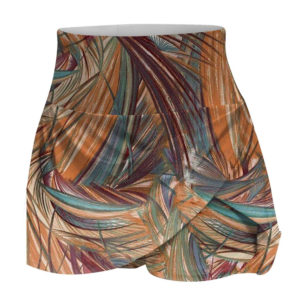 Женские спортивные эластичные плиссированные теннисные юбки для бега, йоги, внутренние шорты, эластичные спортивные шорты для гольфа