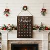 Artisanal Oaken Christmas Clock Calendar Wall Suspended For Kids Participatory Holiday Activity