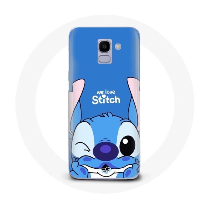Coque - Samsung - Galaxy A8 2018 - Stitch mignon - Souple - Protection enfant