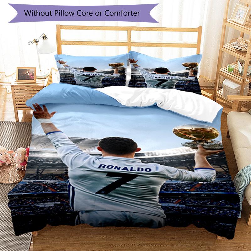 Ronaldo's Leo Messi's Legacy Bedding Set, Breathable Duvet Cover with Pillowcases, Soft Bed Linen for Bedroom Home Decoration, Perfect Festival Birthd