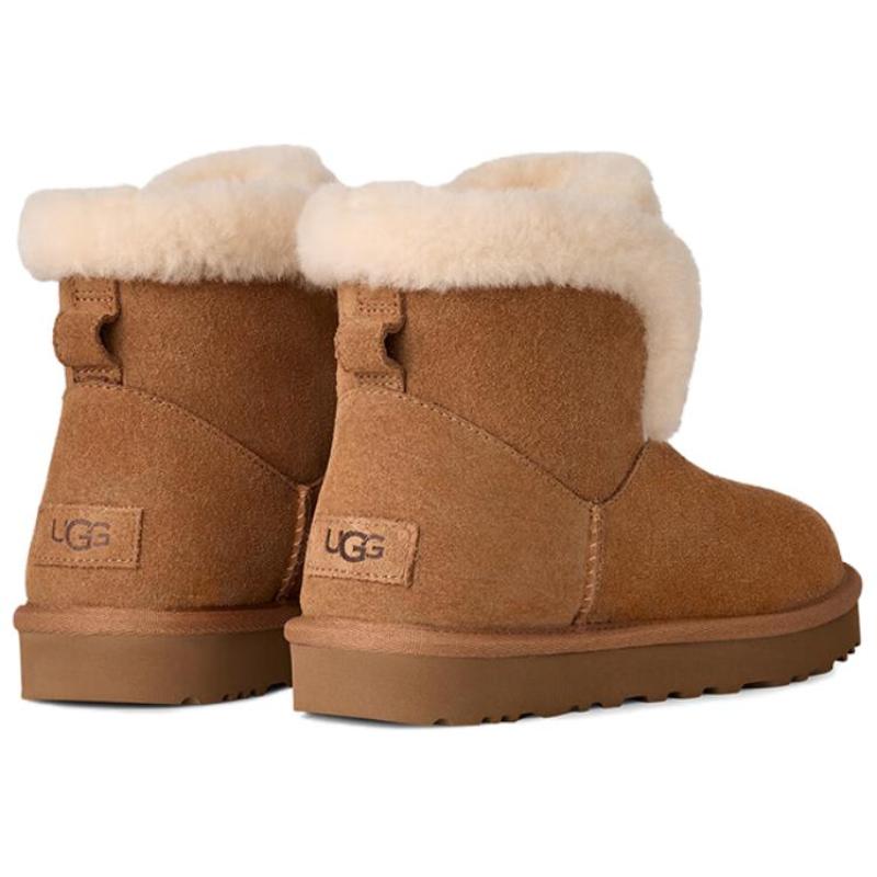 UGG CLASSIC MINI Женские зимние ботинки-кеды Коштановые 1174576-CHE