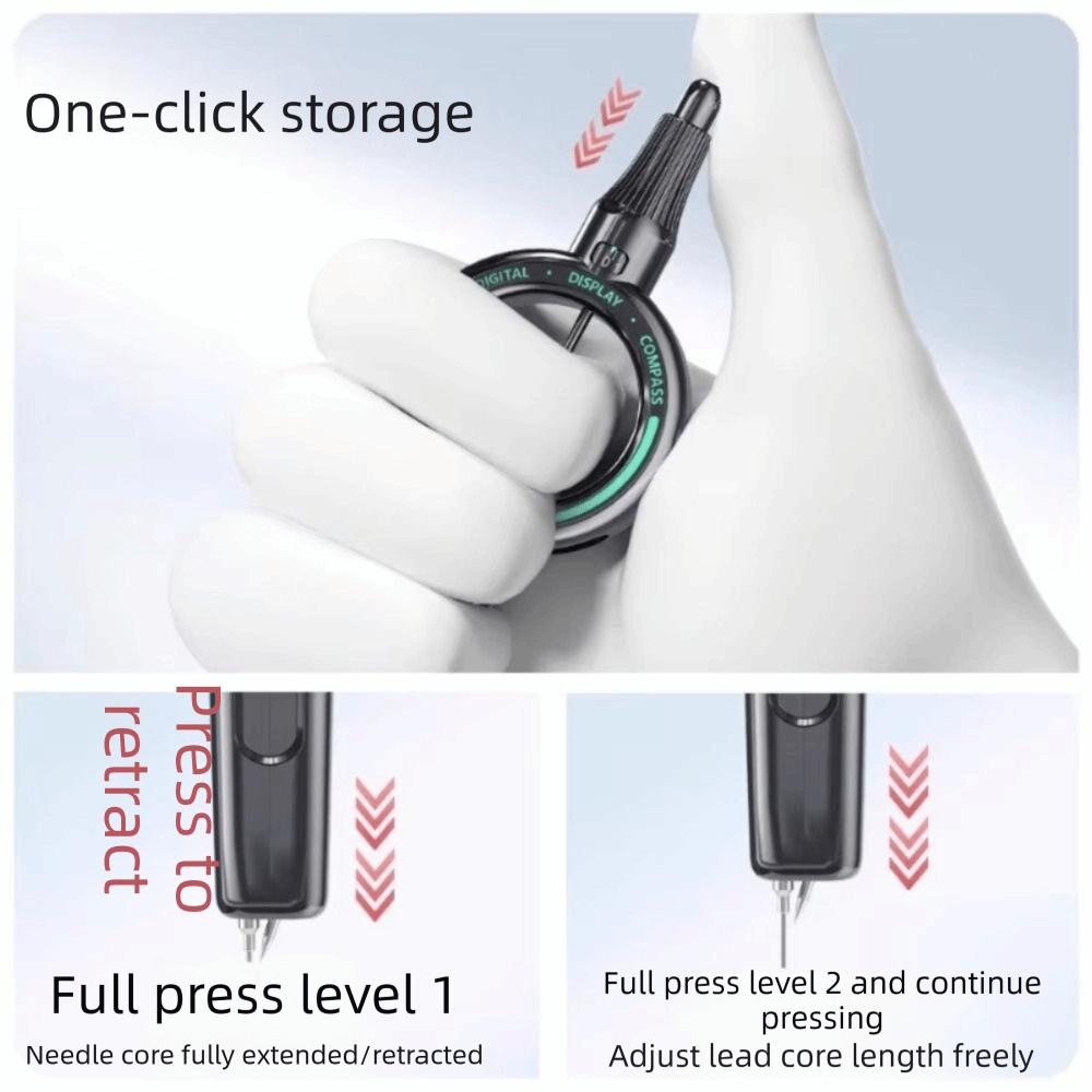 Retractable Circle Drawing Gauge Push-action Push-Action Compass Learning Art Supplies
