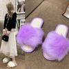 Весна 2024 Новый стиль шерстяные тапочки чистого цвета конфетные модные домашние женские тапочки на плоской подошве