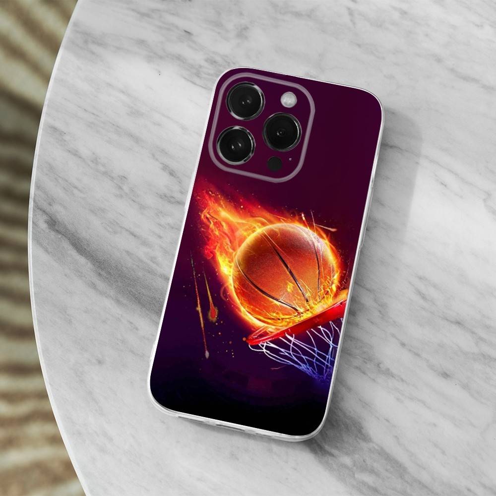 Спортивное оборудование Чехол для телефона с баскетбольным мячом Для iPhone,14,13,XR,SE,12,15,Pro,Max,Plus,11,17,16,X,XS,Mini Прозрачный Мягкий Чехол