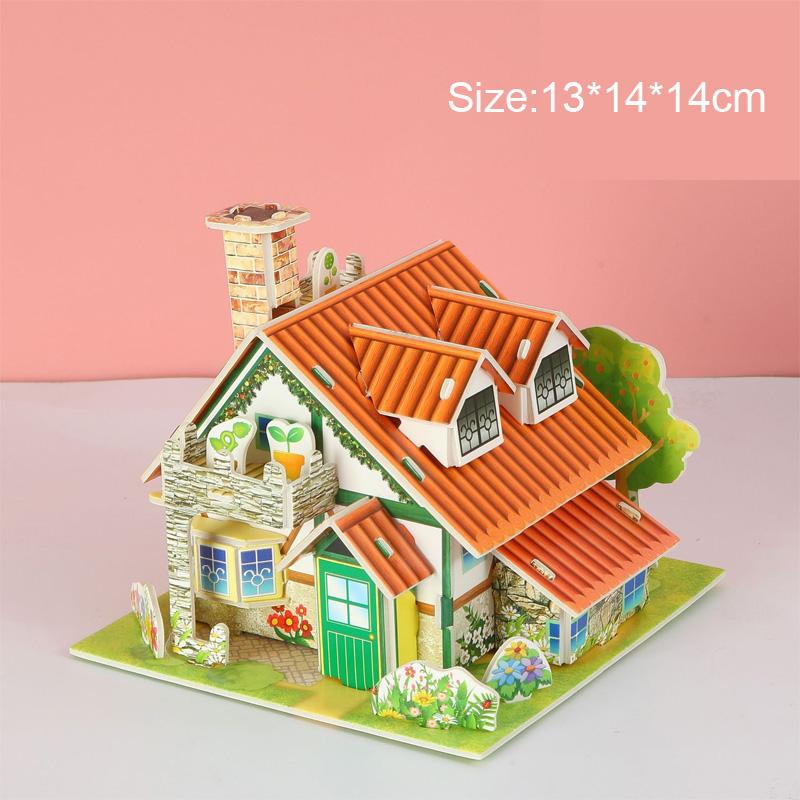Творческий DIY 3D бумажный пазл-карта, собранный вручную, модель дома, виллы, здание для детей, самодельные развивающие игрушки
