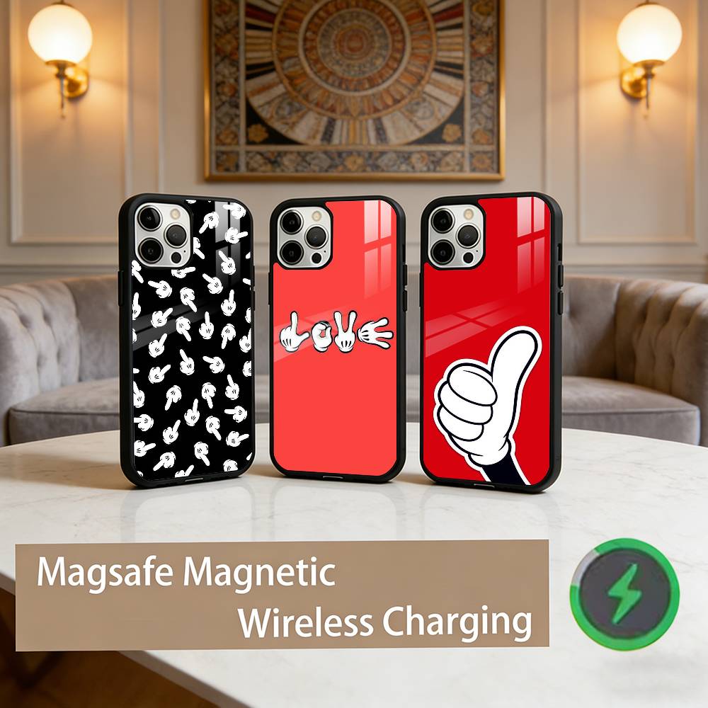 F-Finger Phone Case For iPhone17,16,15,14,13,12,11 Plus,Pro Max Magnetic For Magsafe Wireless Charging