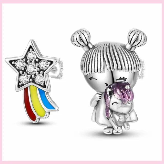 925 Silver Snowflake Butterfly Dragonfly Stud Earrings Avocado Star Moon Cat Paw Small Earrings For Women Jewelry Pendientes