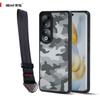(Comes with Wrist strap)IBMRS for Honor 90 Pro  Phone Case, Shockproof Military-Grade Protection, Matte Translucent Black Camo