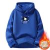 Fashion Men's Sports Hoodie Padded Blue Sweater Autumn and Winter New Cotton Thickened Loose Jacket Tops
