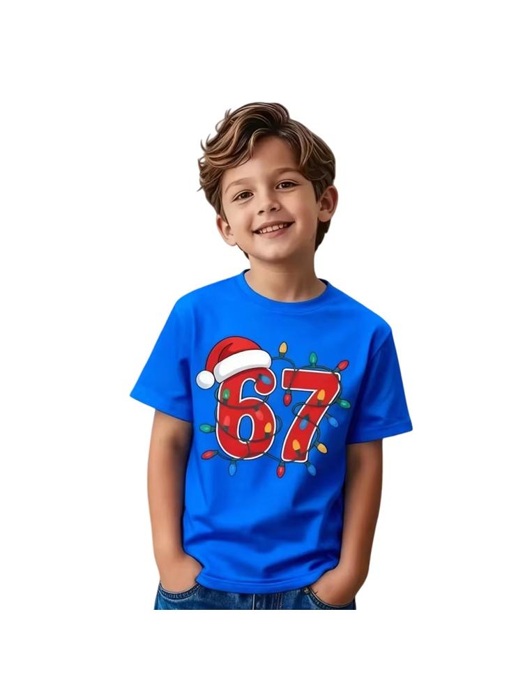 Kids 67 Themed Colorful Print TShirt Soft Cotton Fabric Breathable and Comfortable Ideal for Toddlers and Childrendf0243