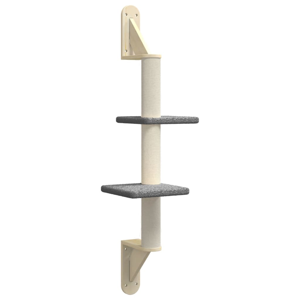 Wall Mounted Cat Tree with Scratching Post Dark Gray 108 cm
