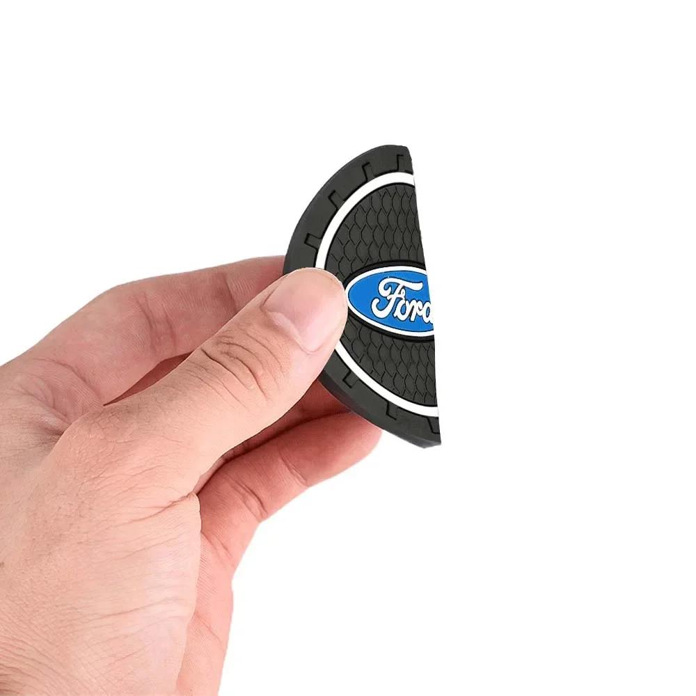 New 2026 Car Sticker 2pcs Car Coaster Water Cup Holder Anti-Slip Mat Phone Glasses Non Slip Pad For Ford Ranger ST Kuga MAX Tran