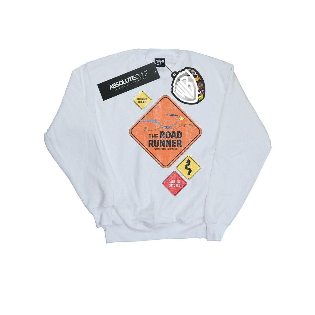 Looney Tunes Mens Road Runner Road Sign Sweatshirt