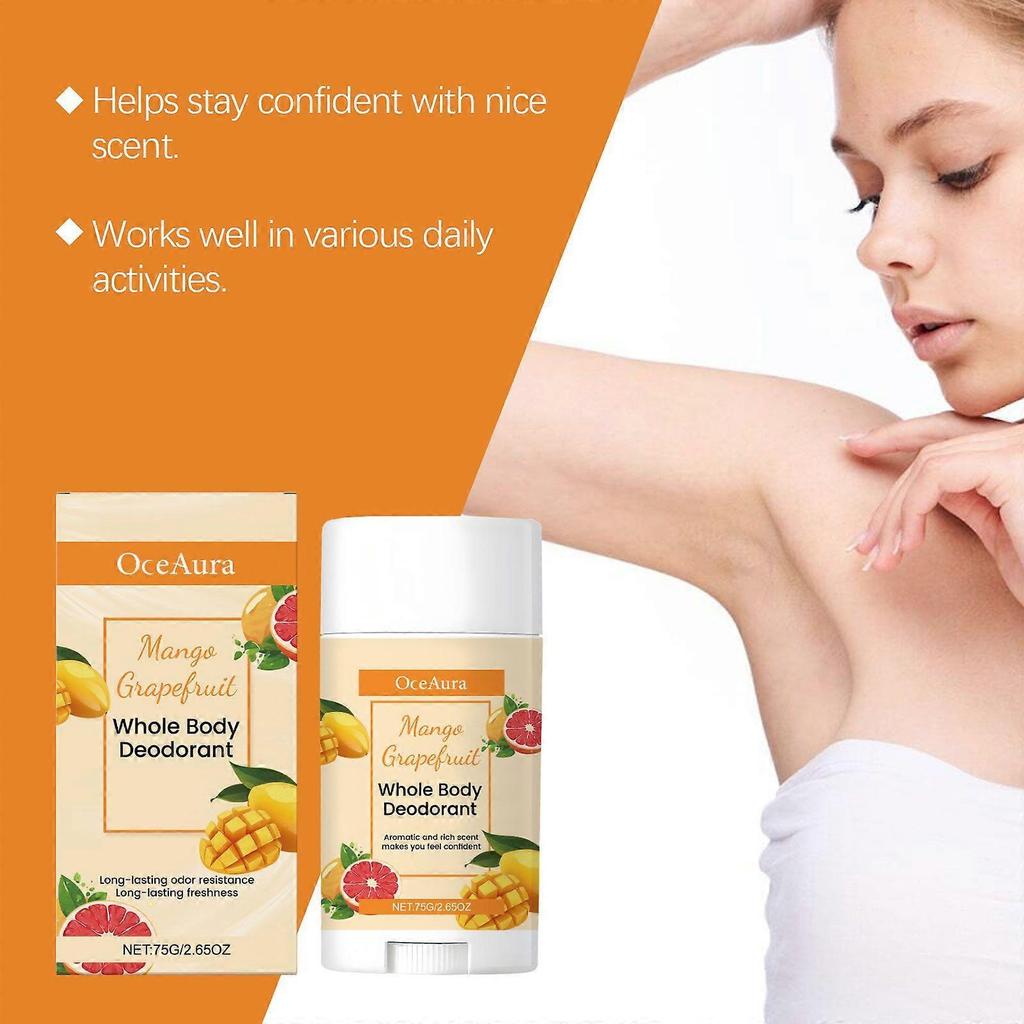 Oceaura Mango Grapefruit Flavor Body Care Stick Underarm Cleaning Smell Fresh And Sticky Application Care Stick