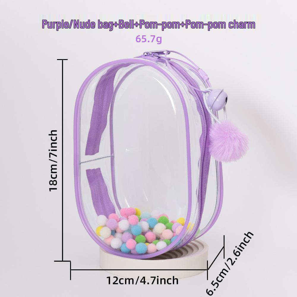 High-Transparency Thickened PVC Cotton Doll Storage Bag - Dustproof, Cute, Hanging, Transparent Q Round Design