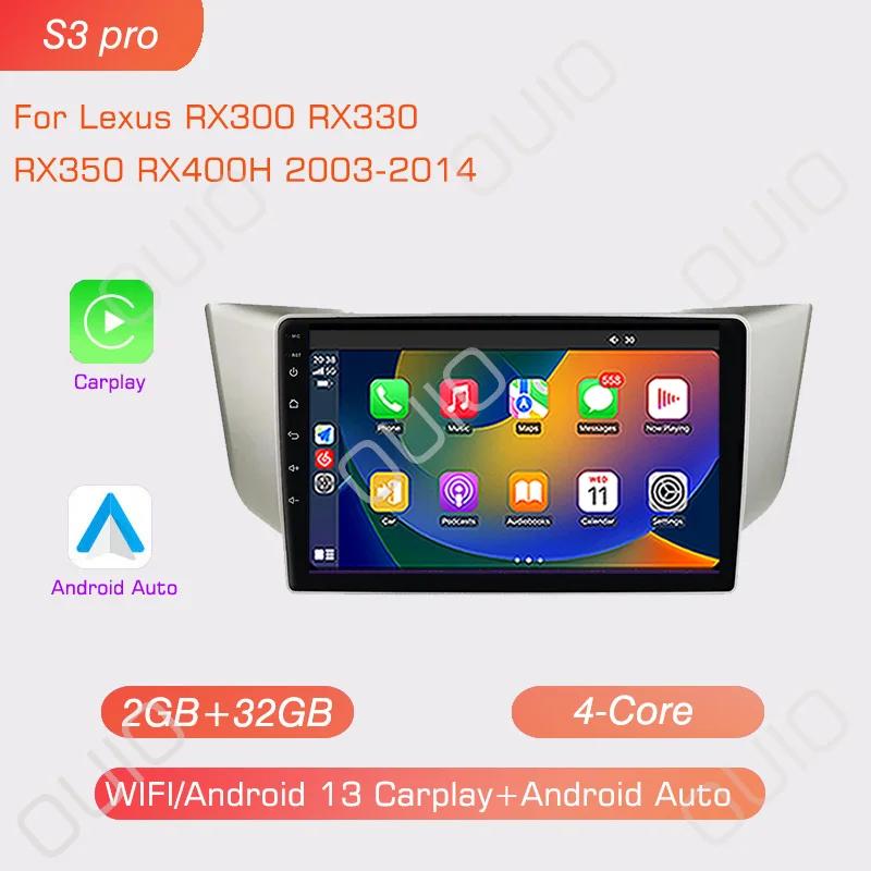 4G Android 13 Radio For Lexus RX300 RX330 RX350 RX400H 2003-2014 Car Stereo Multimedia Player Carplay Auto GPS Navigation